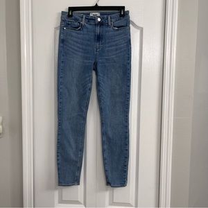 Paige womens Hoxton ankle high rise skinny jeans blue 28